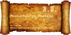 Mesterházi Beatrix névjegykártya